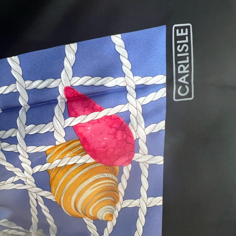 Carlisle 100% silk Blue Scarf with Nautical Design